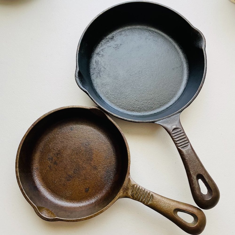 Benjamin & Medwin Cast Iron Camping Outdoor Skillets 8” & 6.5”